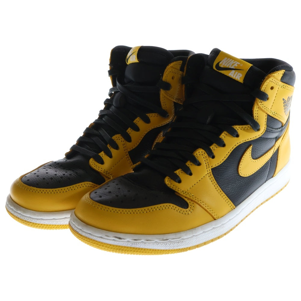 NIKE(ナイキ) AIR JORDAN1 RETRO HIGH OG POLLEN エアジョーダン 1 レトロ パラン ハイカットスニーカー ブラック/イエロー US8/26cm 555088-701