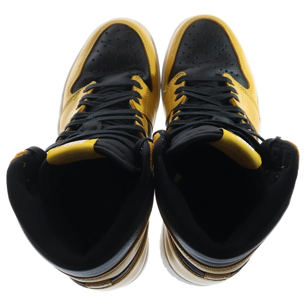 NIKE(ナイキ) AIR JORDAN1 RETRO HIGH OG POLLEN エアジョーダン 1 レトロ パラン ハイカットスニーカー ブラック/イエロー US8/26cm 555088-701