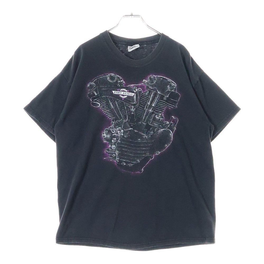VINTAGE(ヴィンテージ) Hanes BEFFY Tag 両面プリントクルーネック半袖Tシャツカットソー ブラック/パープル