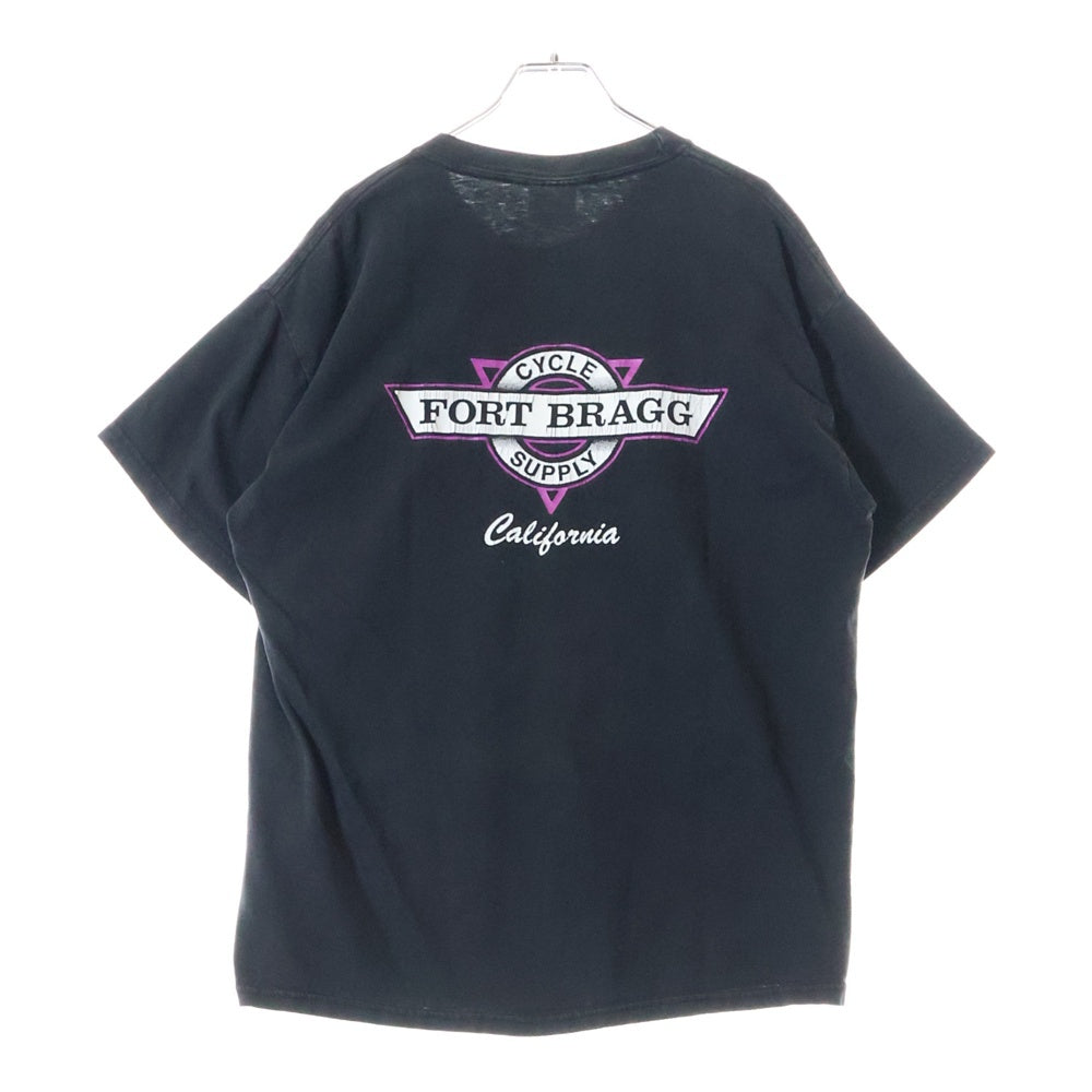 VINTAGE(ヴィンテージ) Hanes BEFFY Tag 両面プリントクルーネック半袖Tシャツカットソー ブラック/パープル