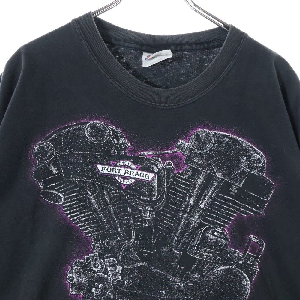 VINTAGE(ヴィンテージ) Hanes BEFFY Tag 両面プリントクルーネック半袖Tシャツカットソー ブラック/パープル