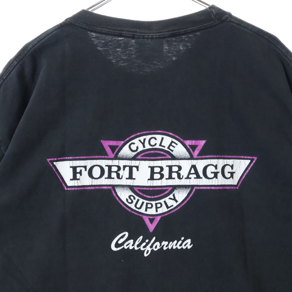 VINTAGE(ヴィンテージ) Hanes BEFFY Tag 両面プリントクルーネック半袖Tシャツカットソー ブラック/パープル
