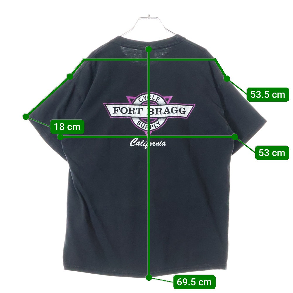 VINTAGE(ヴィンテージ) Hanes BEFFY Tag 両面プリントクルーネック半袖Tシャツカットソー ブラック/パープル