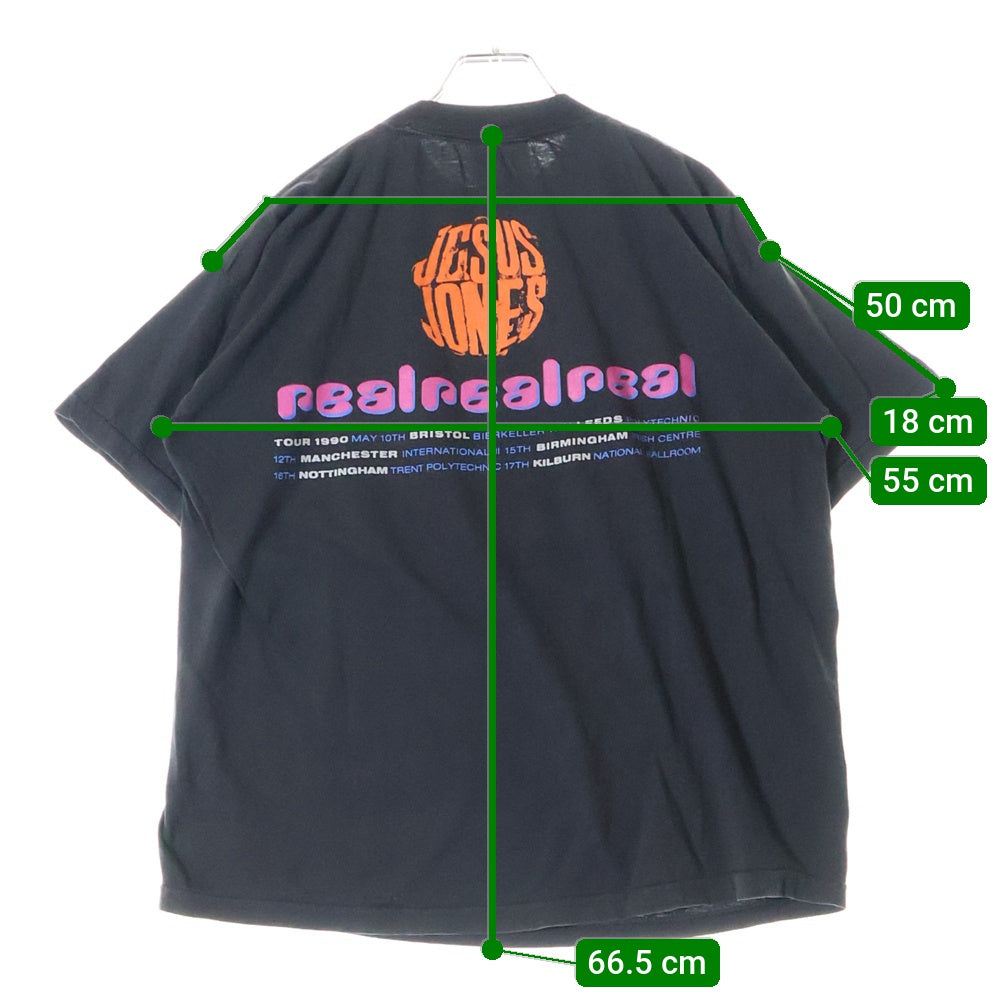 VINTAGE(ヴィンテージ) 90S JESUS JONES 両面プリント クルーネック半袖Tシャツカットソー ブラック