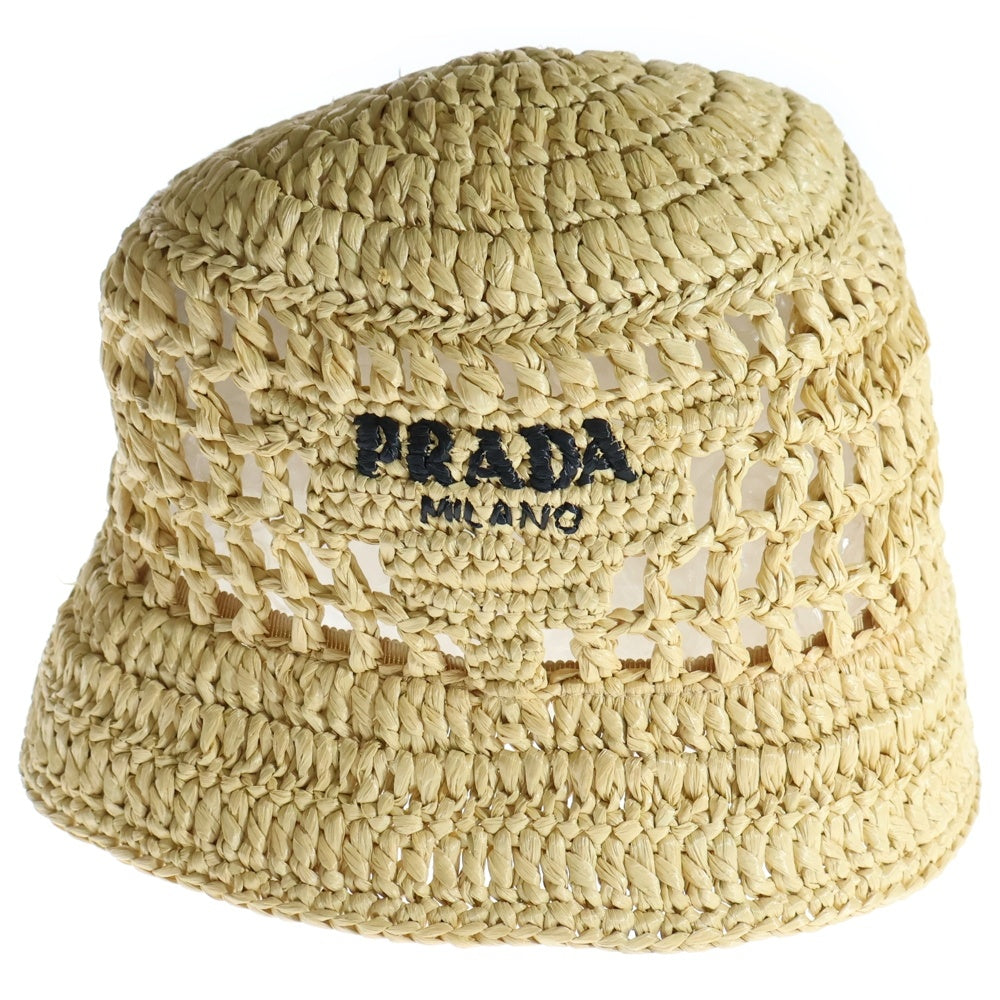 PRADA(プラダ) ナチュラル クロシェ バケットハット ベージュ 1HC137 2A2T