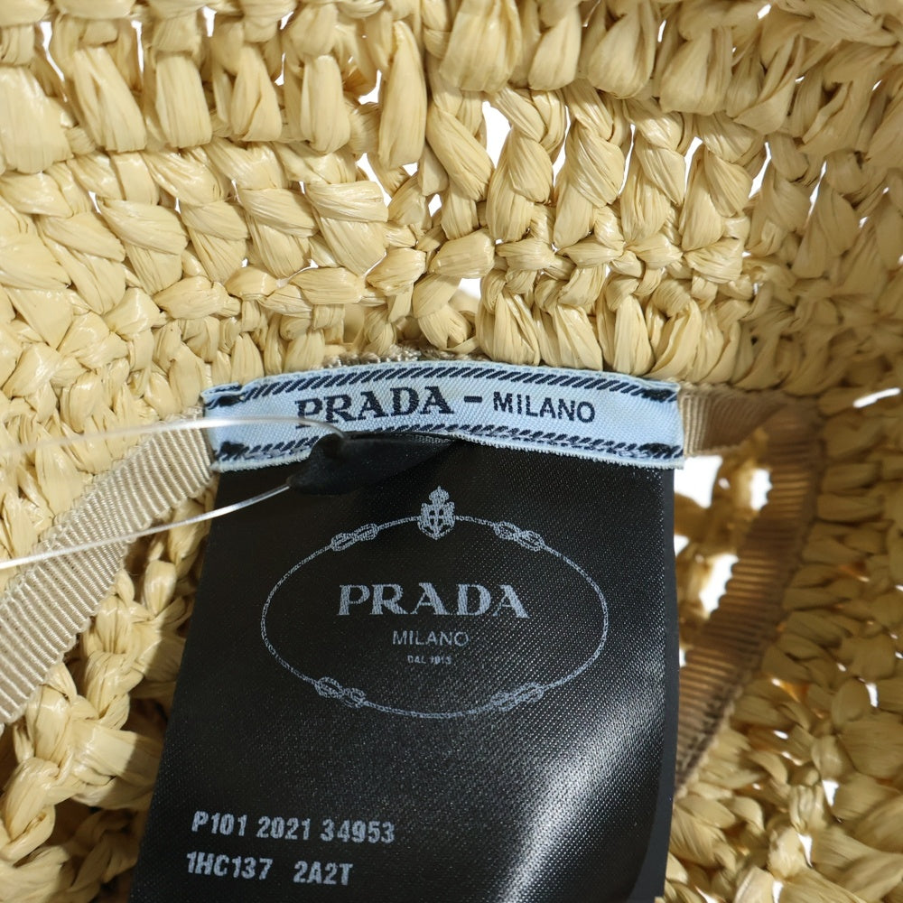 PRADA(プラダ) ナチュラル クロシェ バケットハット ベージュ 1HC137 2A2T