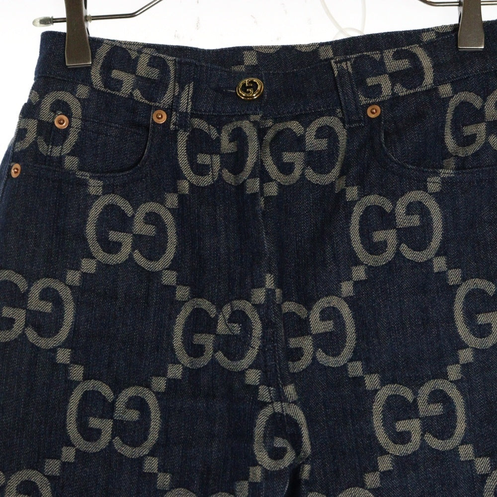 GUCCI(グッチ) ジャンボGG 総柄デニムパンツ レディース インディゴ 678811 XDBTX