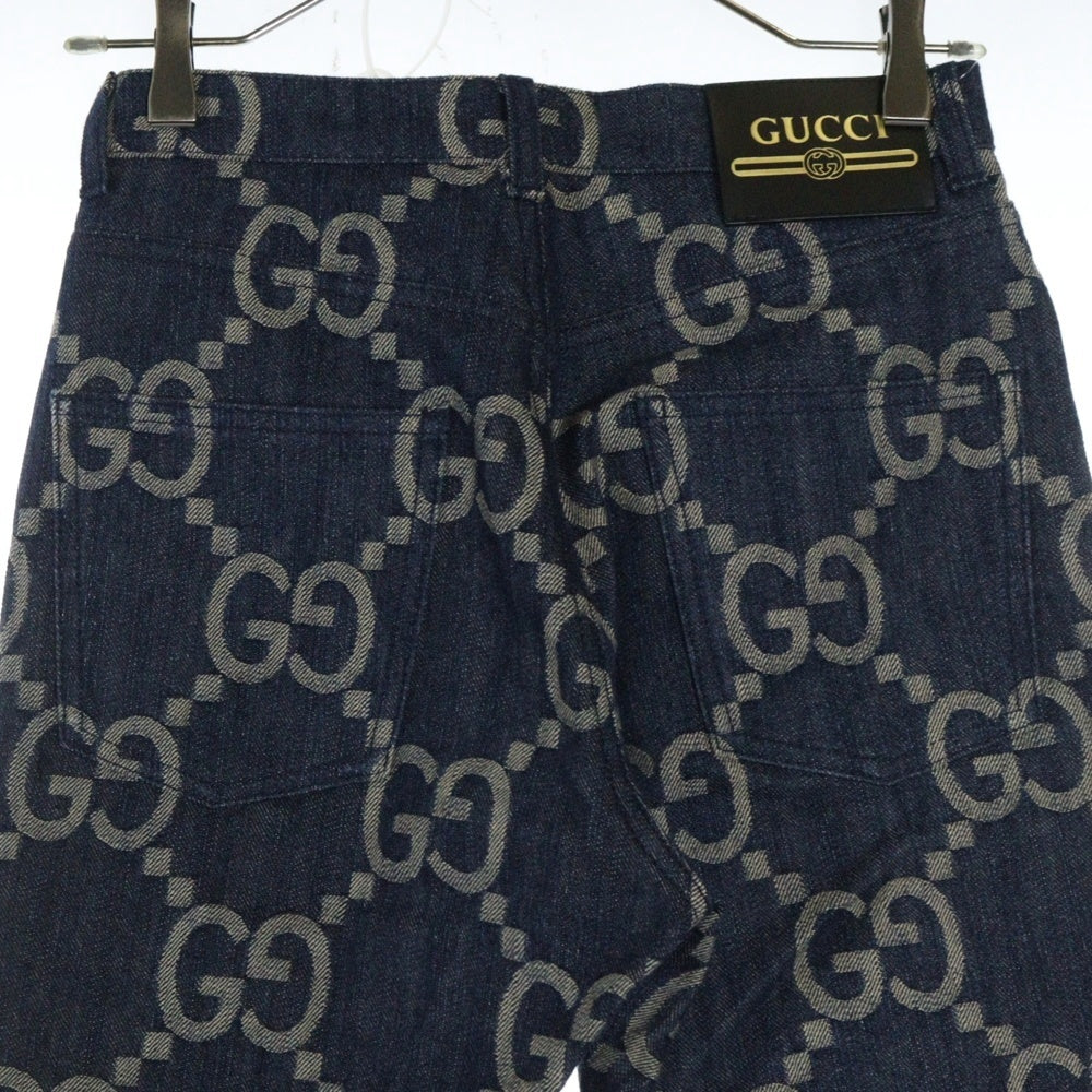 GUCCI(グッチ) ジャンボGG 総柄デニムパンツ レディース インディゴ 678811 XDBTX