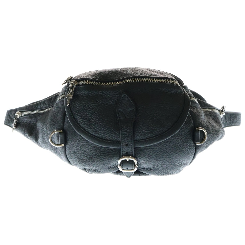 CHROME HEARTS(クロムハーツ) #1 SNAT PACK スナットパック ダガージップ ガンスリンガーベルト レザーウエストバッグ ブラック BCA378
