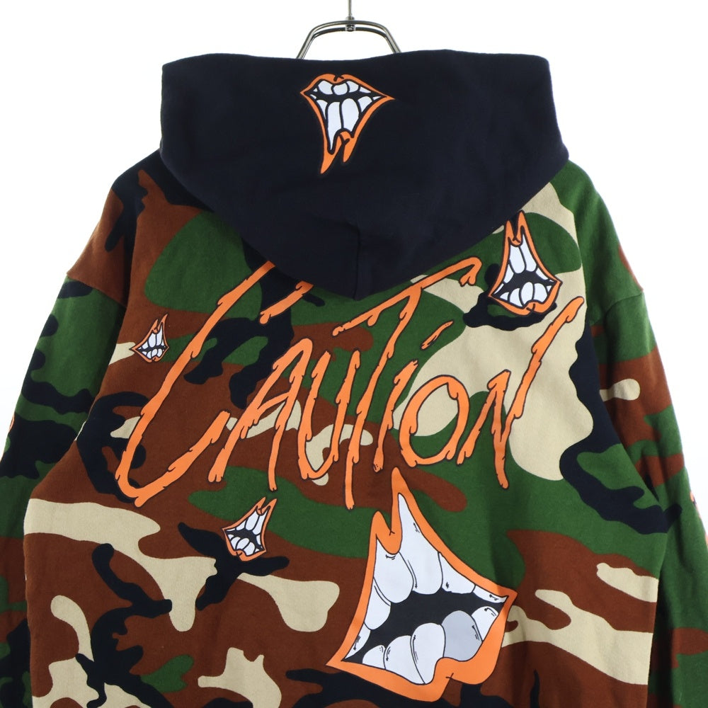 CHROME HEARTS(クロムハーツ) 22SS ×MATTY BOY PPO CAUTION HD PLVR マッティボーイ カモフラ総柄 チョンパープリントスウェット プルオーバーパーカー カーキ