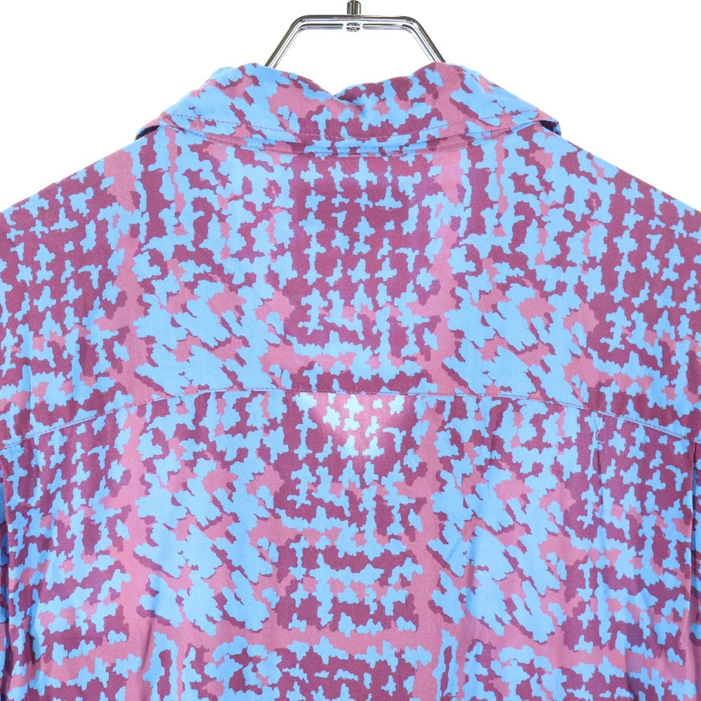 STUSSY(ステューシー) 21SS Hand Drawn Houndstooth 半袖シャツ ブルー/レッド