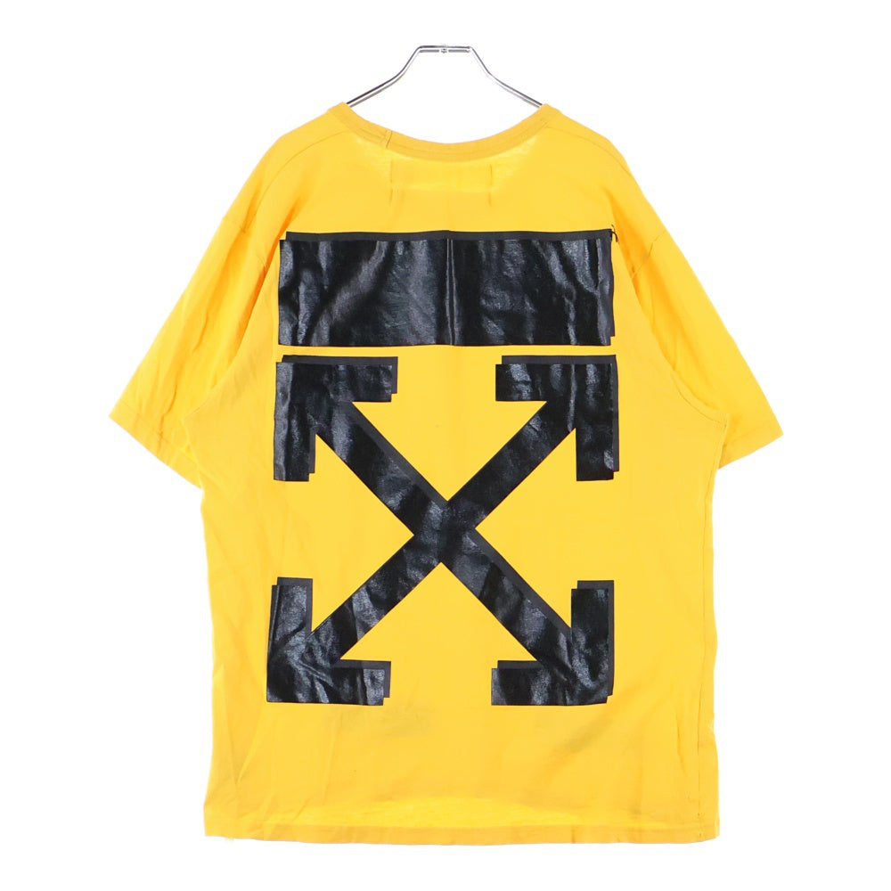 OFF-WHITE(オフホワイト) ×Champion フロントロゴ刺繍 バックプリント クルーネック半袖Tシャツカットソー イエロー OMAA029S18874050
