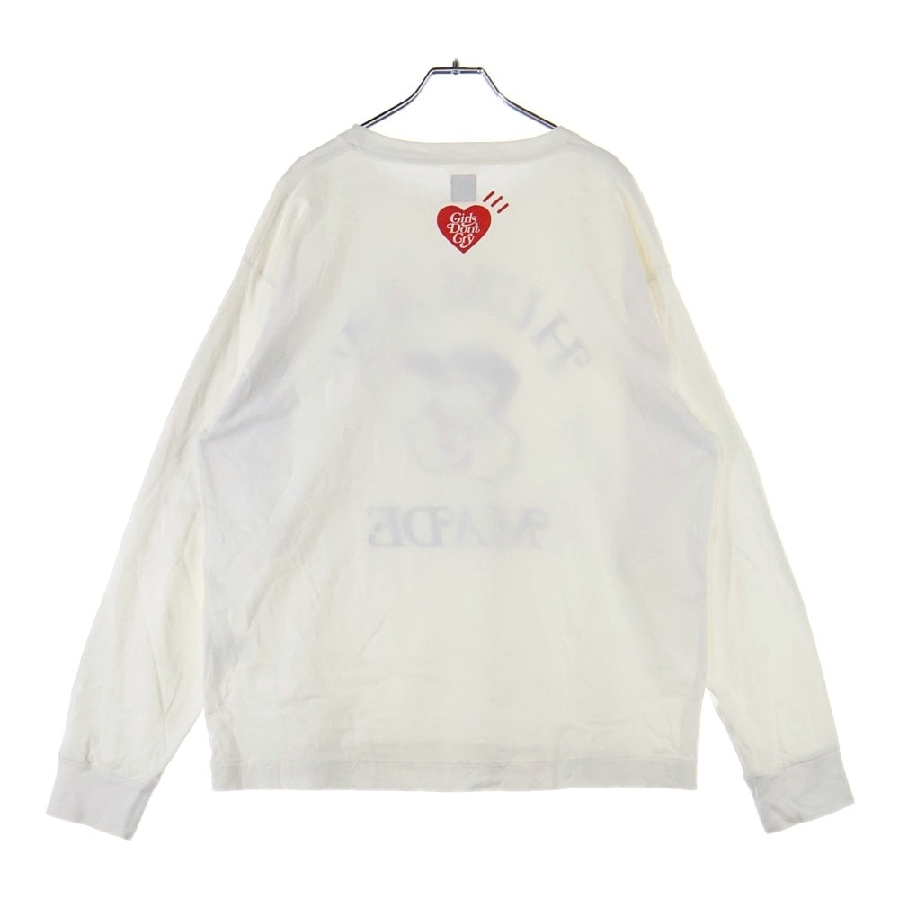 HUMAN MADE(ヒューマンメイド) ×Girls Don't Cry GDC Valentine's Day L/S Tee 両面ロゴプリント クルーネック長袖Tシャツカットソー ホワイト
