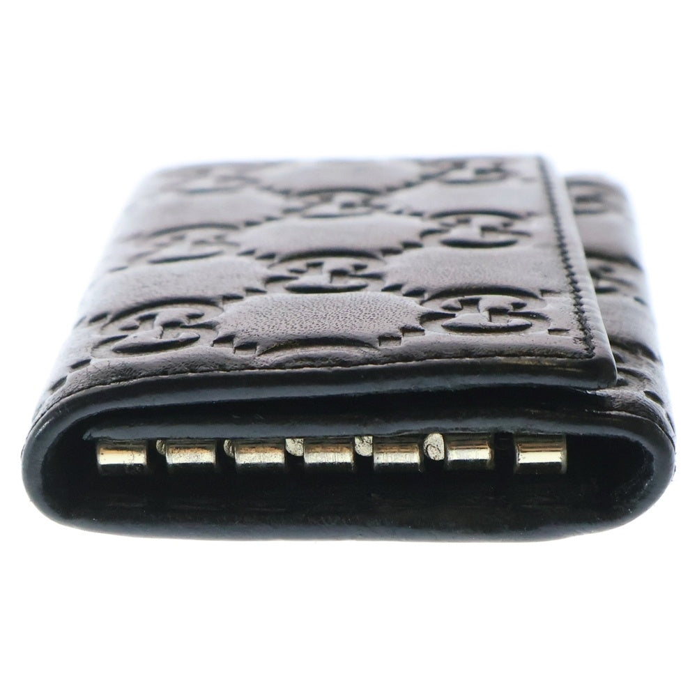 GUCCI(グッチ) GGスプリーム型押し 6連レザーキーケース ブラック 138093