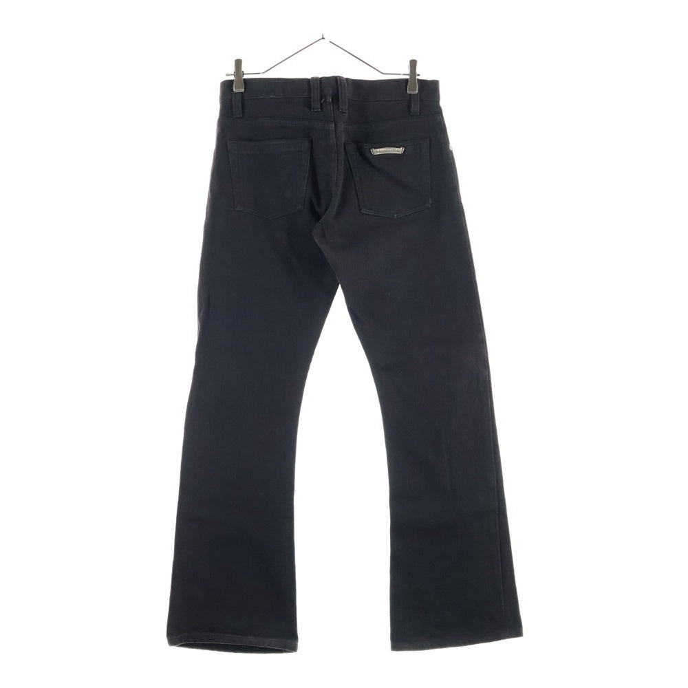 CHROME HEARTS(クロムハーツ) DNM PANTS CRS BTN クロスボタンフライ ウォッシュドデニムフレアパンツ ブラック