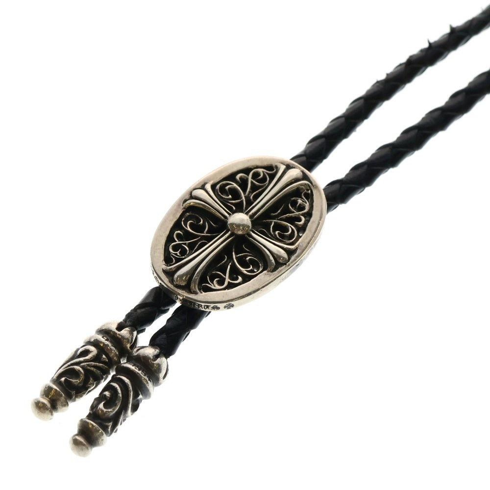CHROME HEARTS(クロムハーツ) BOLOTIE OVALTINY タイニークラシックオーバルクロス ループタイ シルバー/ブラック BCA209