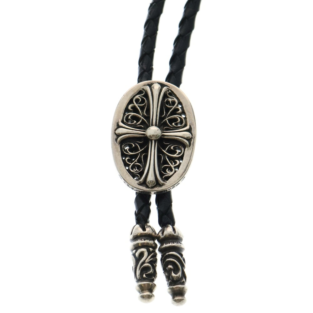 CHROME HEARTS(クロムハーツ) BOLOTIE OVALTINY タイニークラシックオーバルクロス ループタイ シルバー/ブラック BCA209