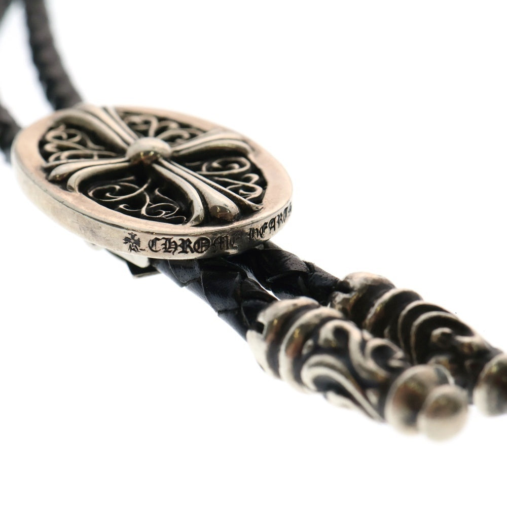 CHROME HEARTS(クロムハーツ) BOLOTIE OVALTINY タイニークラシックオーバルクロス ループタイ シルバー/ブラック BCA209