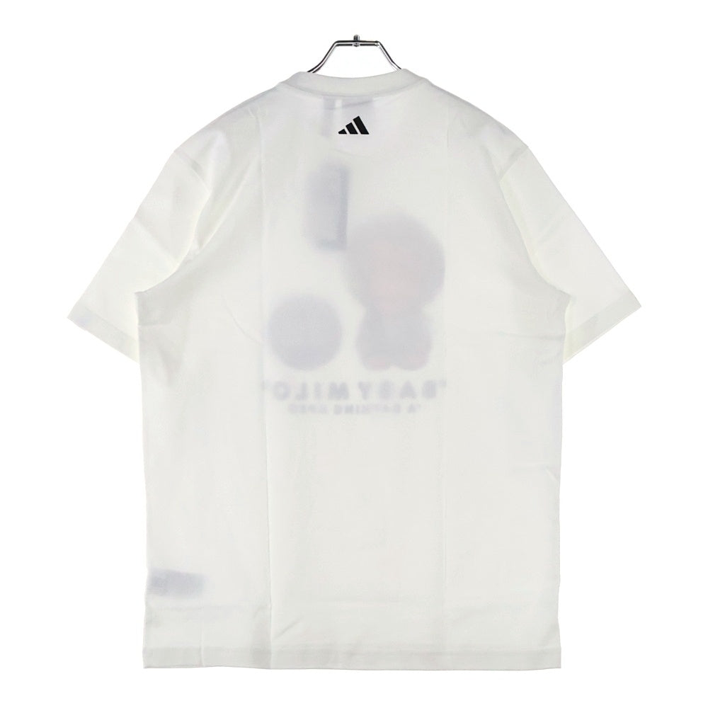 adidas(アディダス) ×A BATHING APE BABY MILO TEE アベイシングエイプ ベイビーマイロ フロントプリント クルーネック半袖Tシャツカットソー ホワイト JZ7392