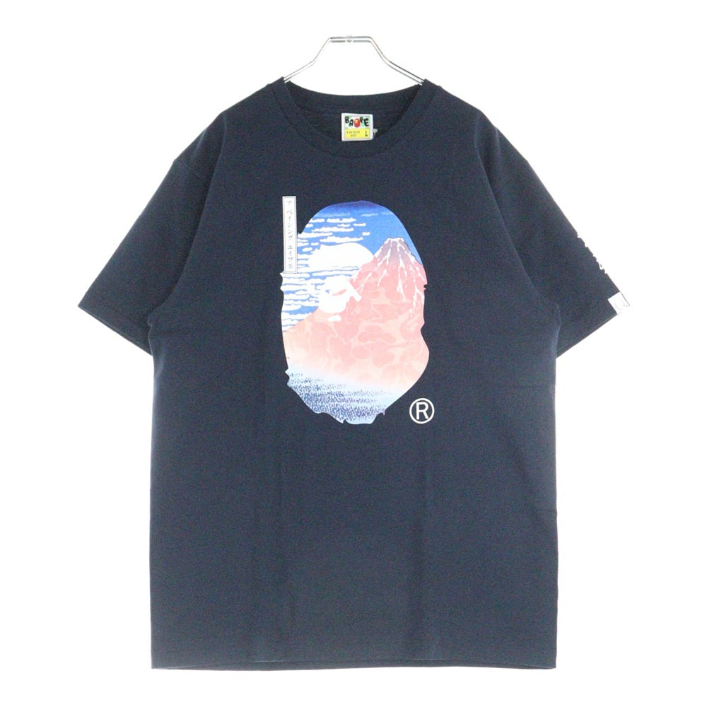 A BATHING APE(アベイシングエイプ) UKIYO-E APE HEAD TEE #2 浮世絵 クルーネック半袖Tシャツカットソー ネイビー 001TEL731917C