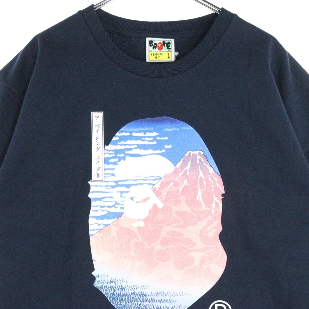 A BATHING APE(アベイシングエイプ) UKIYO-E APE HEAD TEE #2 浮世絵 クルーネック半袖Tシャツカットソー ネイビー 001TEL731917C