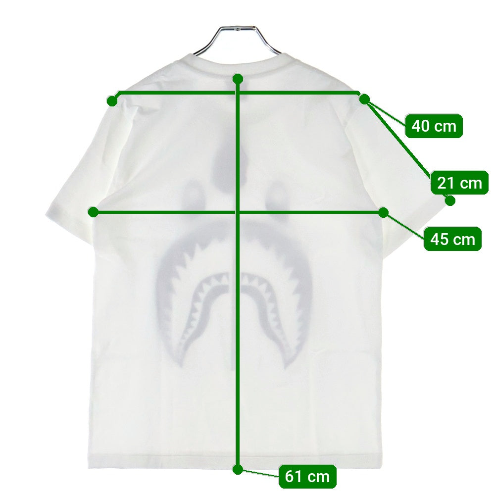A BATHING APE(アベイシングエイプ) COLOR CAMO SHARK TEE カラーカモ シャーク クルーネック半袖Tシャツカットソー レディース ホワイト/ネイビー 001TEL802062L