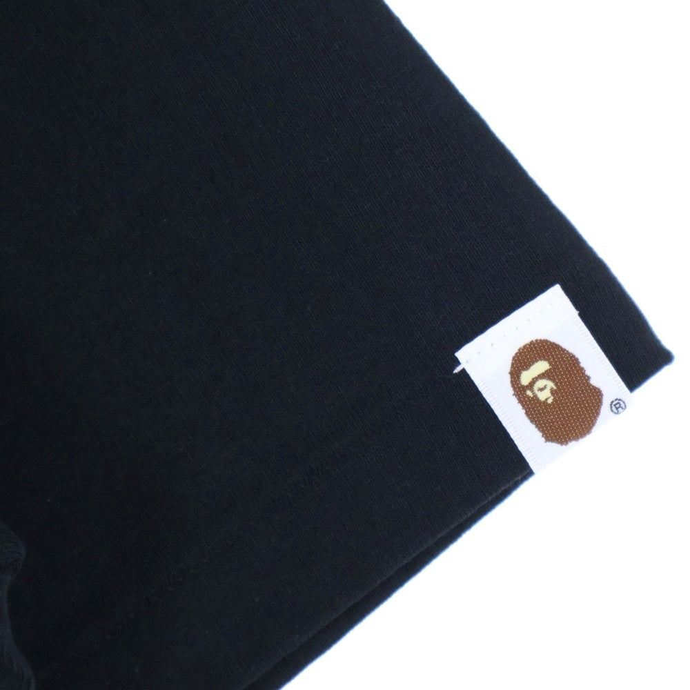 A BATHING APE(アベイシングエイプ) COLOR CAMO APE FACE STA TEE カラーカモ エイプフェイススター クルーネック半袖Tシャツカットソー ブラック/パープル 001TEL801019M