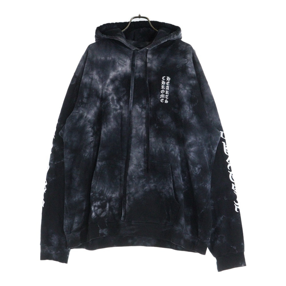 CHROME HEARTS(クロムハーツ) Horseshoe Hoodie Black Tie Dye タイダイ柄 ホースシュー プルオーバーパーカー グレー