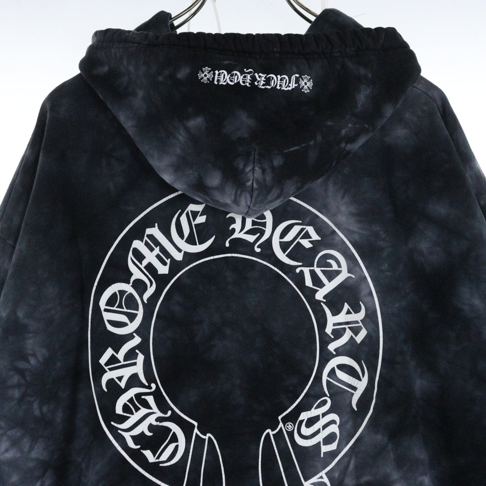 CHROME HEARTS(クロムハーツ) Horseshoe Hoodie Black Tie Dye タイダイ柄 ホースシュー プルオーバーパーカー グレー