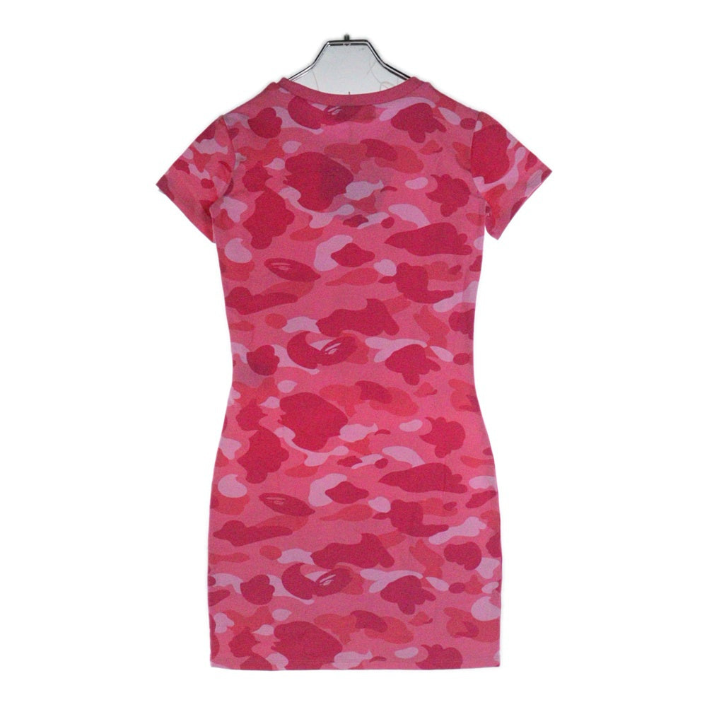 A BATHING APE(アベイシングエイプ) ABC CAMO JERSEY DRESS カモ総柄ワンピース レディース ピンク