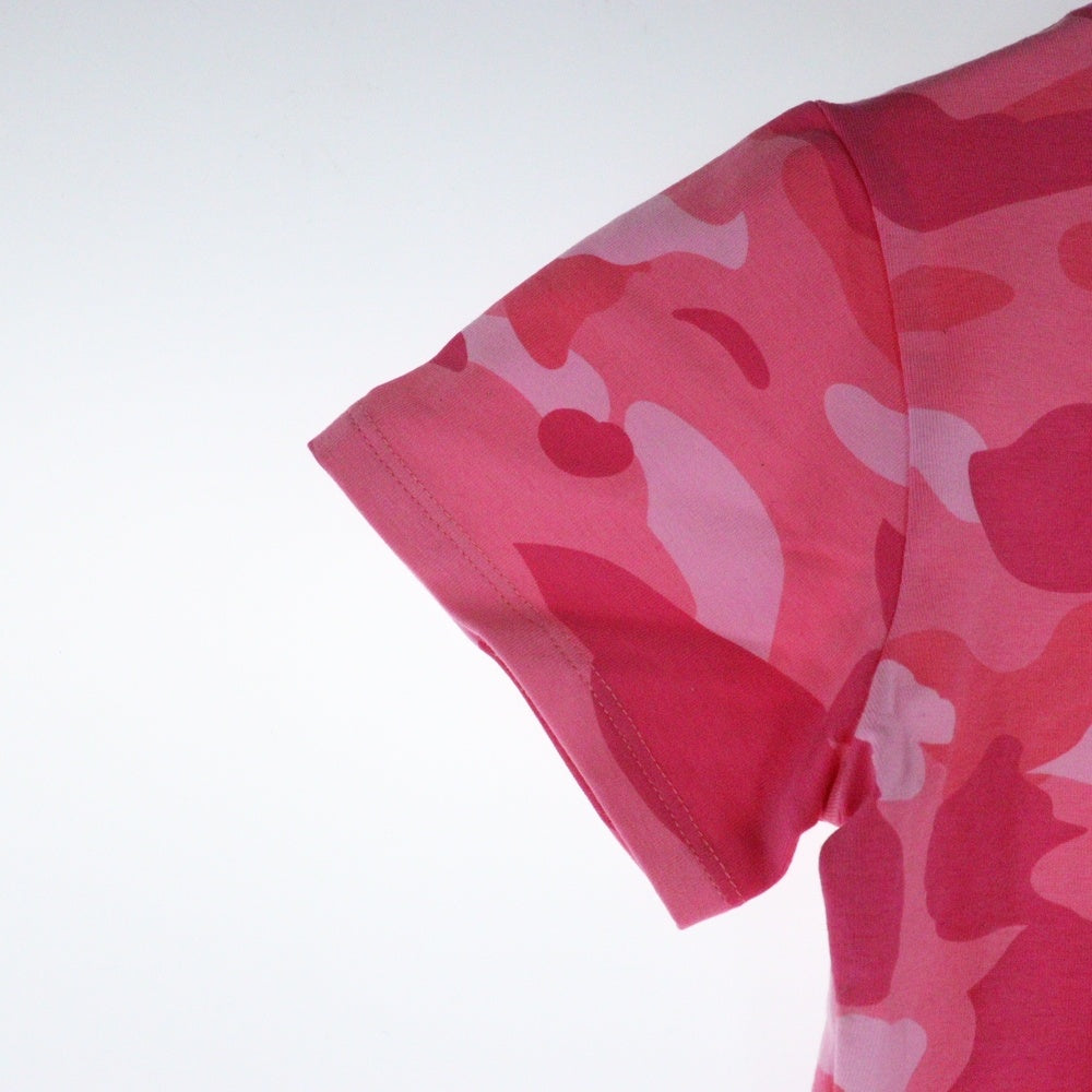 A BATHING APE(アベイシングエイプ) ABC CAMO JERSEY DRESS カモ総柄ワンピース レディース ピンク
