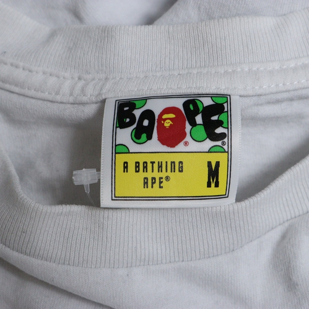A BATHING APE(アベイシングエイプ) COLOR CAMO BY BATINGAPE TEE フロントプリントクルーネック長袖Tシャツカットソー ホワイト/パープル 001LTH751004M