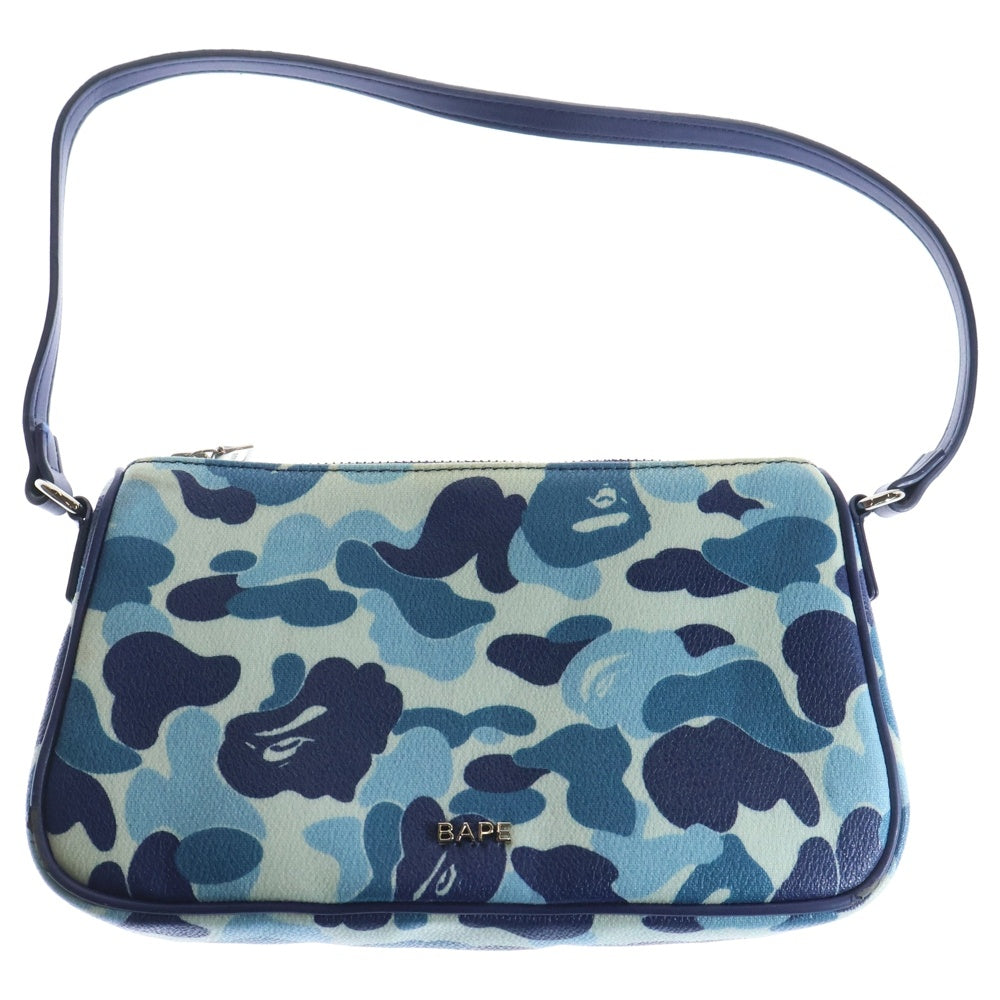 A BATHING APE(アベイシングエイプ) ABC CAMO MINI BAG L カモ総柄 ハンドショルダーバッグ ブルー