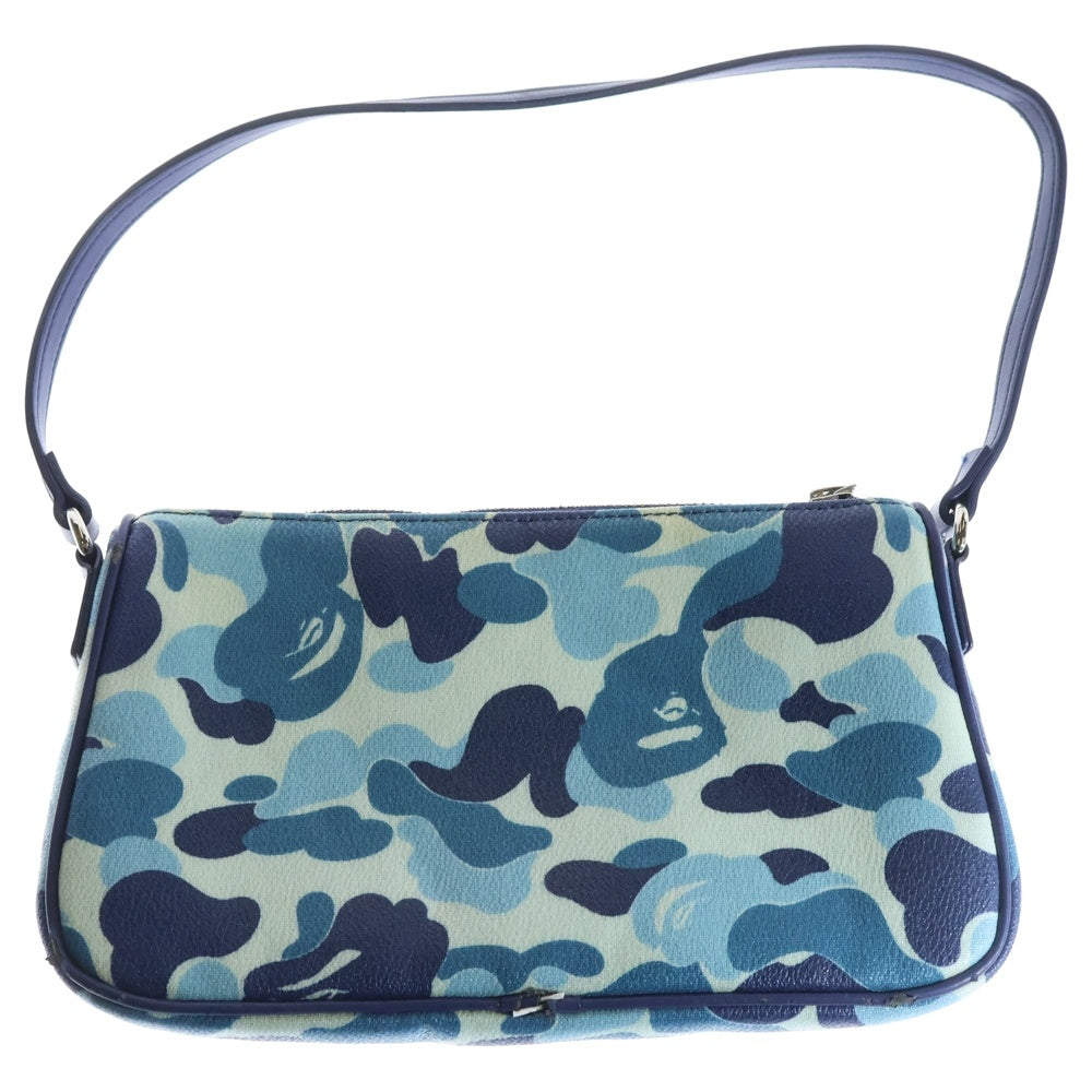 A BATHING APE(アベイシングエイプ) ABC CAMO MINI BAG L カモ総柄 ハンドショルダーバッグ ブルー