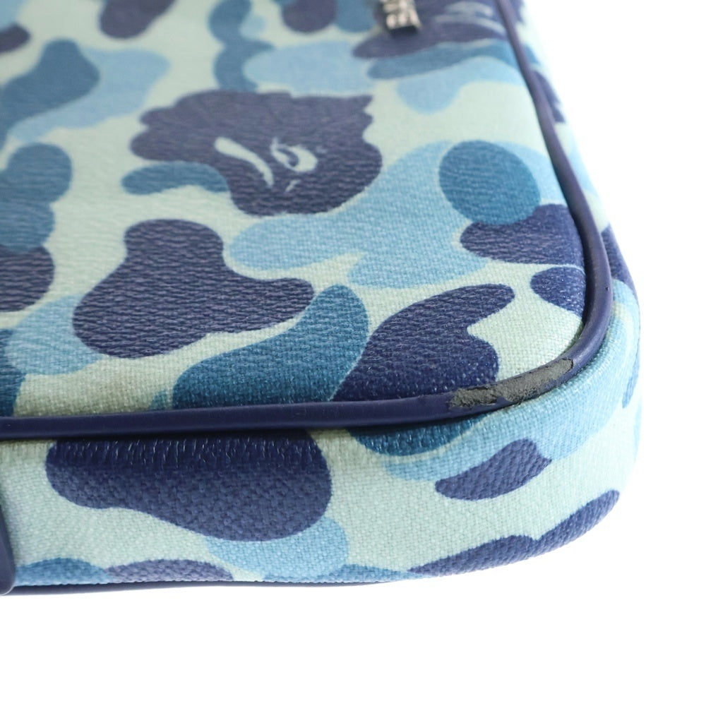 A BATHING APE(アベイシングエイプ) ABC CAMO MINI BAG L カモ総柄 ハンドショルダーバッグ ブルー