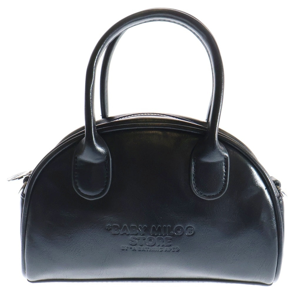 A BATHING APE(アベイシングエイプ) Store Logo Crossbody Bag ストアロゴフェイクレザークロスボディーミニショルダーバッグ レディース ブラック 0MXBGW4360XXO