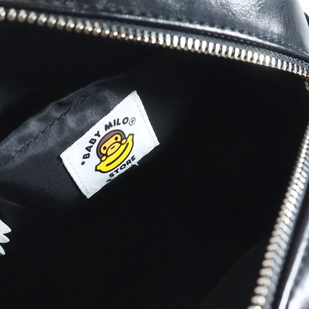 A BATHING APE(アベイシングエイプ) Store Logo Crossbody Bag ストアロゴフェイクレザークロスボディーミニショルダーバッグ レディース ブラック 0MXBGW4360XXO