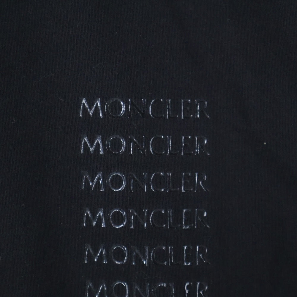 MONCLER(モンクレール) SS TSHIRT フロントレタリングロゴ クルーネック半袖Tシャツカットソー ブラック I-20918C00053 89A17