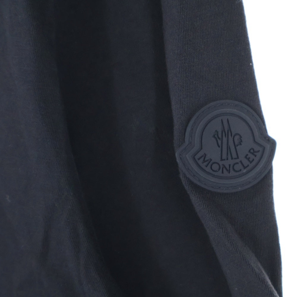 MONCLER(モンクレール) SS TSHIRT フロントレタリングロゴ クルーネック半袖Tシャツカットソー ブラック I-20918C00053 89A17