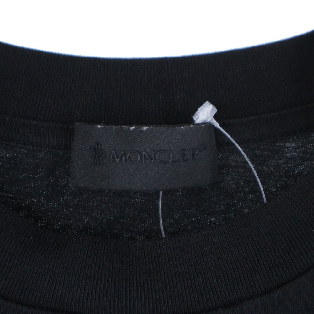 MONCLER(モンクレール) SS TSHIRT フロントレタリングロゴ クルーネック半袖Tシャツカットソー ブラック I-20918C00053 89A17