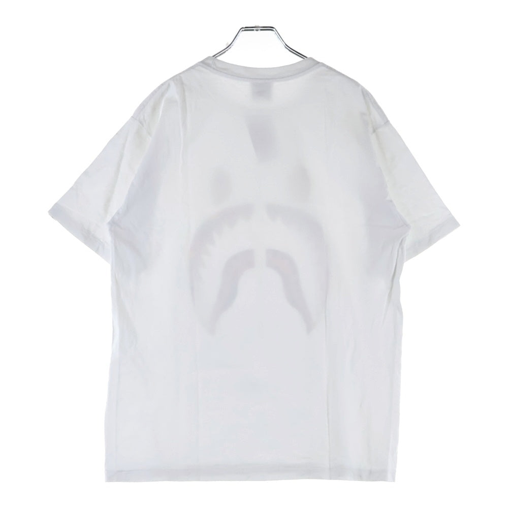 A BATHING APE(アベイシングエイプ) STA CAMO SHARK TEE フロントプリントクルーネック半袖Tシャツカットソー ホワイト 001TEH801031M