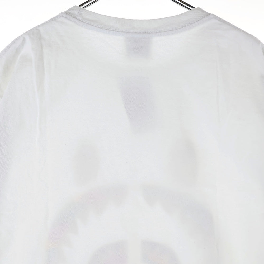 A BATHING APE(アベイシングエイプ) STA CAMO SHARK TEE フロントプリントクルーネック半袖Tシャツカットソー ホワイト 001TEH801031M