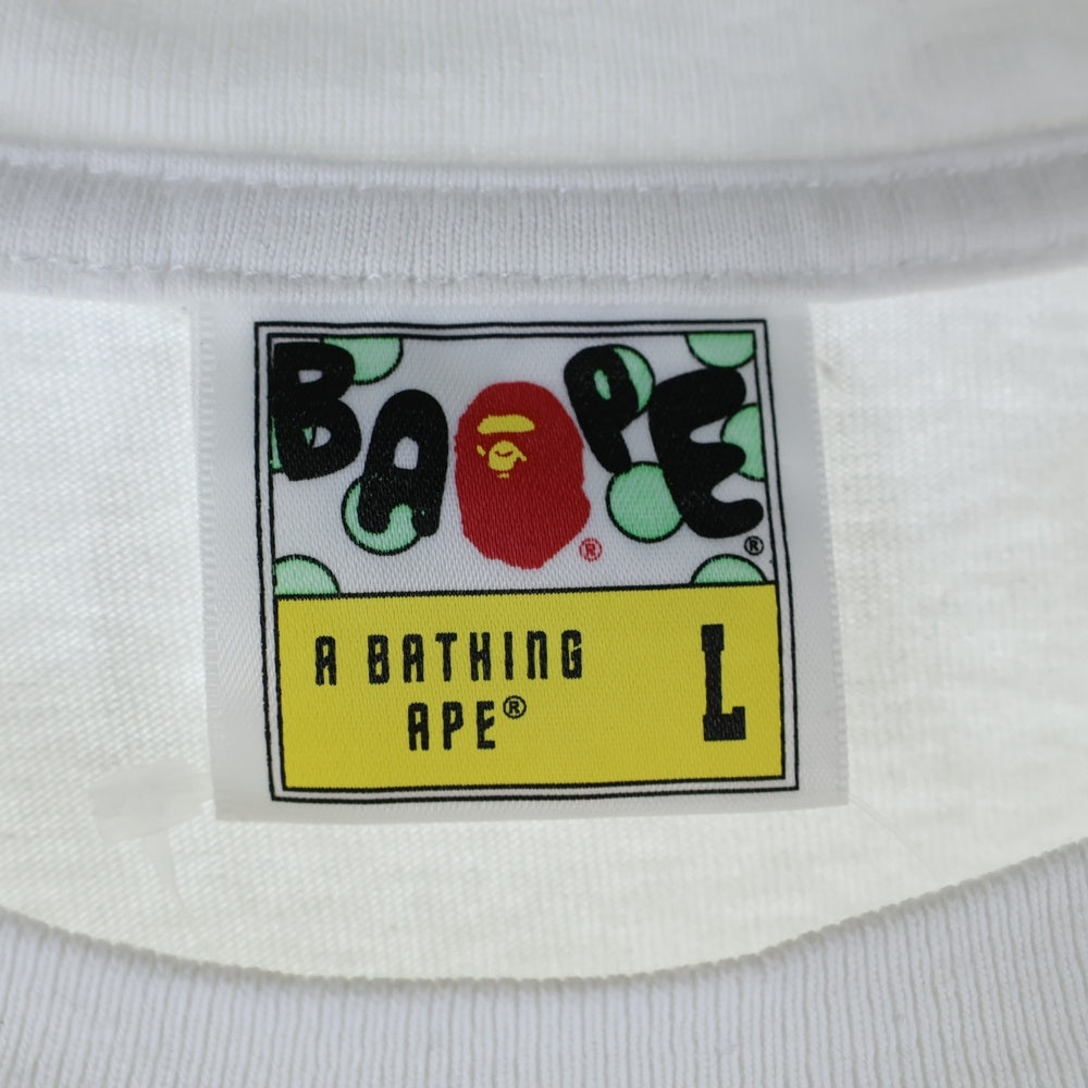 A BATHING APE(アベイシングエイプ) STA CAMO SHARK TEE フロントプリントクルーネック半袖Tシャツカットソー ホワイト 001TEH801031M