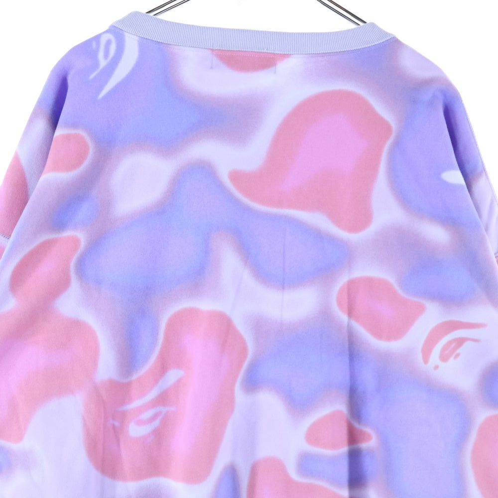 A BATHING APE(アベイシングエイプ) LIQUID CAMO CREWNECK リキッドカモ クルーネック長袖スウェットシャツ パープル/ピンク 001SWK302001L