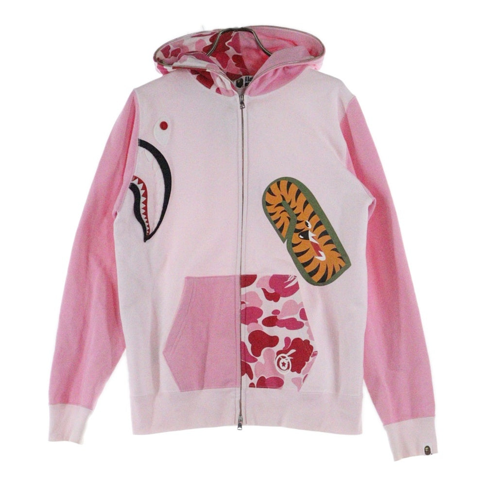 A BATHING APE(アベイシングエイプ) SHARK FULL ZIP HOODIE シャーク フルジップアップパーカー ピンク 001ZPH802505L