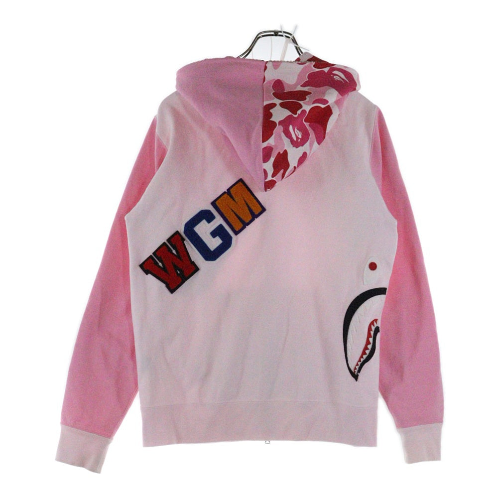 A BATHING APE(アベイシングエイプ) SHARK FULL ZIP HOODIE シャーク フルジップアップパーカー ピンク 001ZPH802505L
