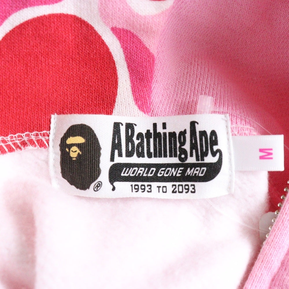 A BATHING APE(アベイシングエイプ) SHARK FULL ZIP HOODIE シャーク フルジップアップパーカー ピンク 001ZPH802505L