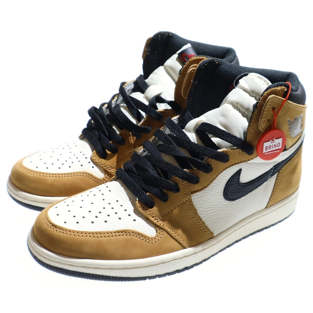 NIKE(ナイキ) AIR JORDAN 1 RETRO HIGH Rookie of The Year エアジョーダン 1 ハイカットスニーカー ルーキーオブザイヤー キャメル/ホワイト US9.5/27.5cm 555088-700