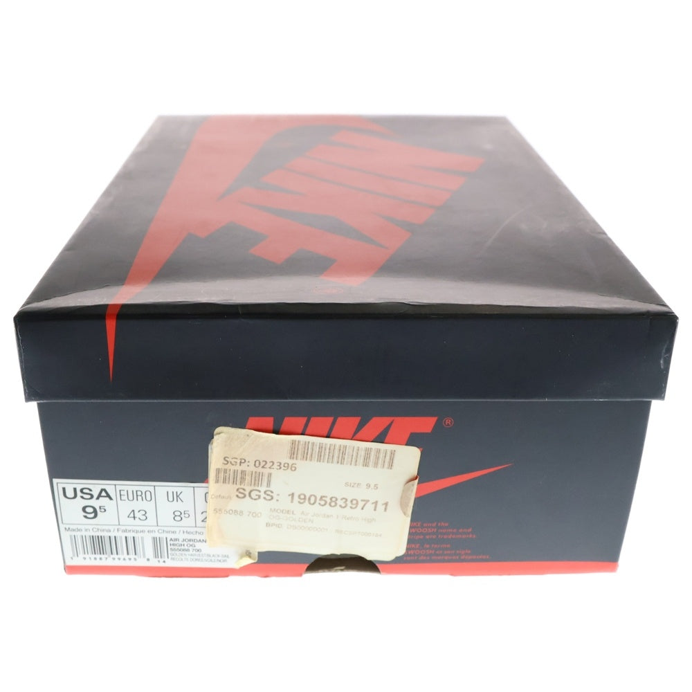 NIKE(ナイキ) AIR JORDAN 1 RETRO HIGH Rookie of The Year エアジョーダン 1 ハイカットスニーカー ルーキーオブザイヤー キャメル/ホワイト US9.5/27.5cm 555088-700