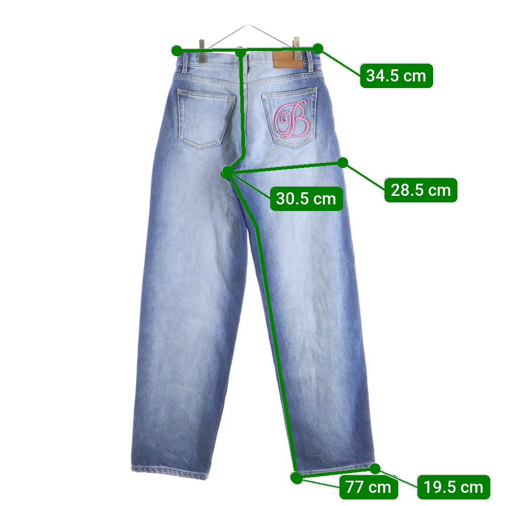 THE BLACK EYE PATCH(ブラックアイパッチ) B EMBLEM STANDARD FIT JEANS ロゴ刺繍 ストレートデニムパンツ インディゴ